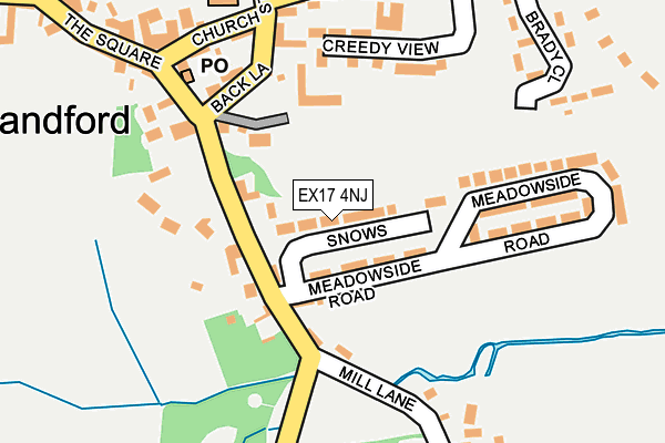 EX17 4NJ map - OS OpenMap – Local (Ordnance Survey)