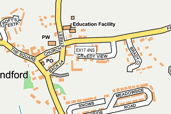 EX17 4NS map - OS OpenMap – Local (Ordnance Survey)