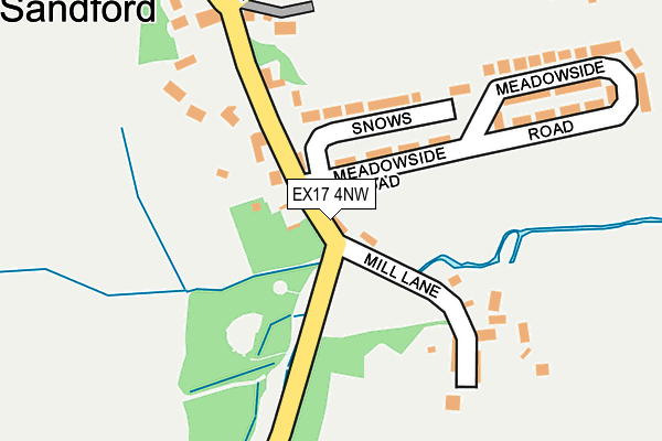EX17 4NW map - OS OpenMap – Local (Ordnance Survey)