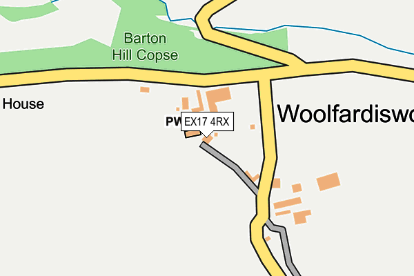 EX17 4RX map - OS OpenMap – Local (Ordnance Survey)