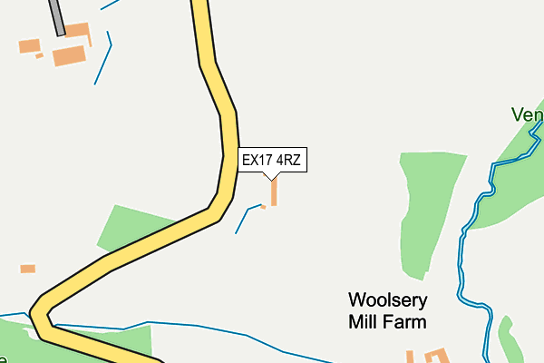 EX17 4RZ map - OS OpenMap – Local (Ordnance Survey)