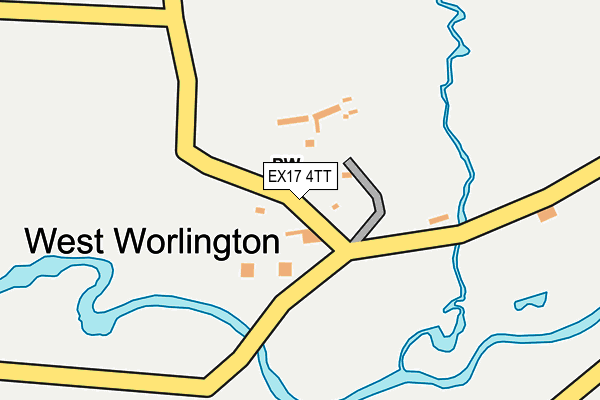 EX17 4TT map - OS OpenMap – Local (Ordnance Survey)