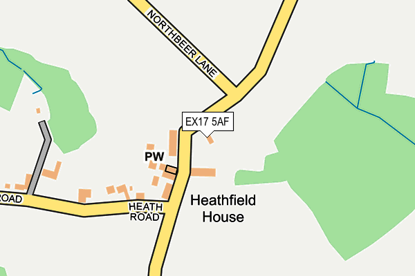 EX17 5AF map - OS OpenMap – Local (Ordnance Survey)