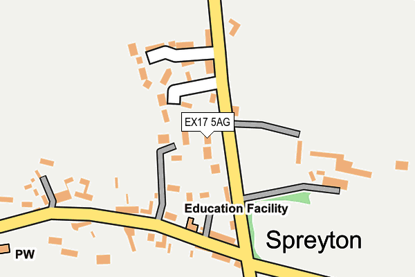 EX17 5AG map - OS OpenMap – Local (Ordnance Survey)