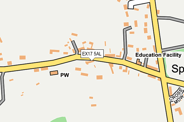 EX17 5AL map - OS OpenMap – Local (Ordnance Survey)