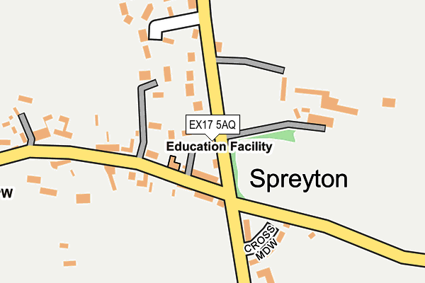 EX17 5AQ map - OS OpenMap – Local (Ordnance Survey)