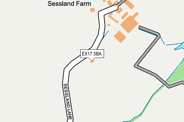 EX17 5BA map - OS OpenMap – Local (Ordnance Survey)