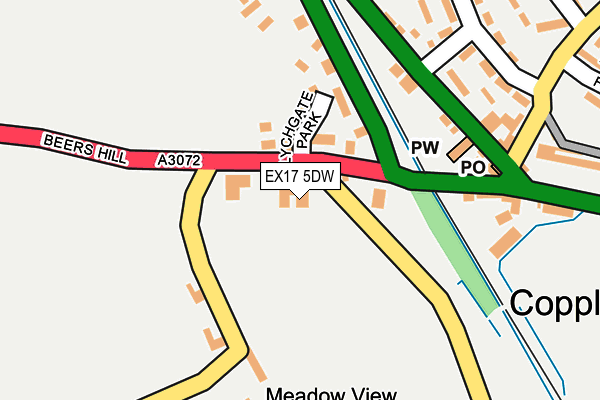 EX17 5DW map - OS OpenMap – Local (Ordnance Survey)