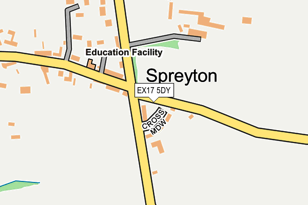 EX17 5DY map - OS OpenMap – Local (Ordnance Survey)