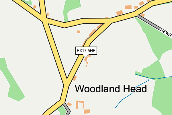 EX17 5HF map - OS OpenMap – Local (Ordnance Survey)