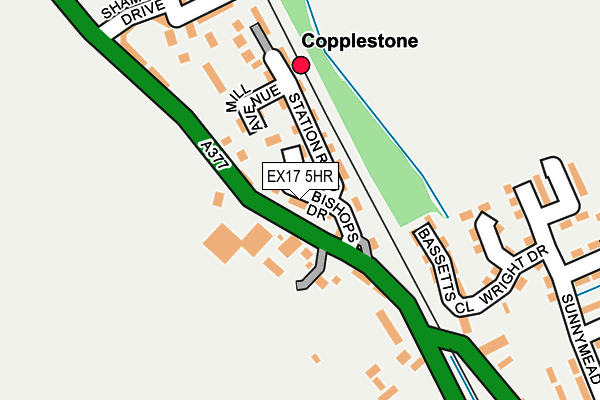EX17 5HR map - OS OpenMap – Local (Ordnance Survey)