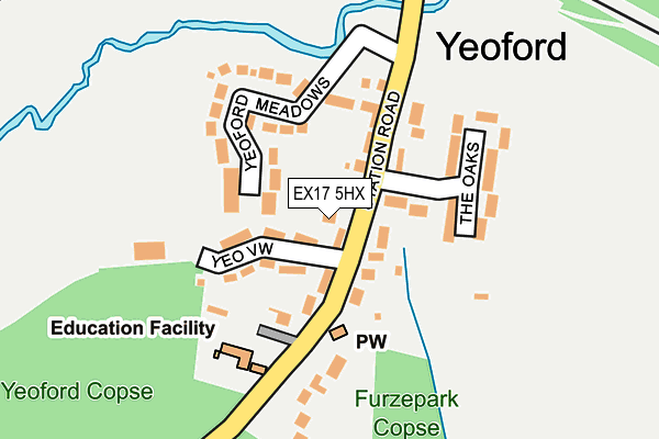 EX17 5HX map - OS OpenMap – Local (Ordnance Survey)