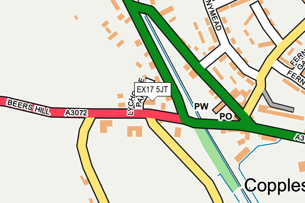 EX17 5JT map - OS OpenMap – Local (Ordnance Survey)