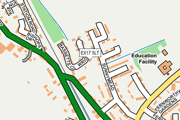 EX17 5LT map - OS OpenMap – Local (Ordnance Survey)