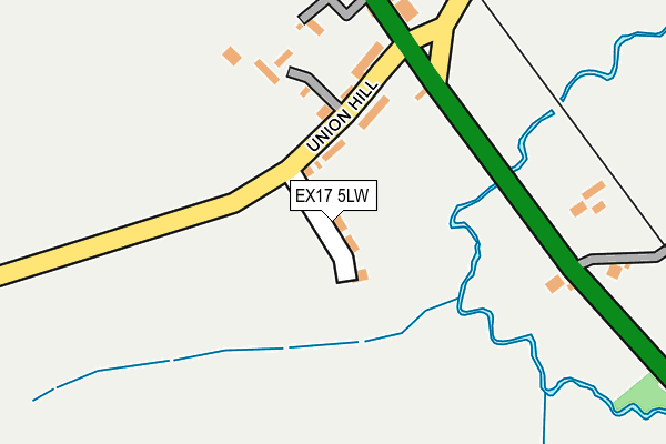 EX17 5LW map - OS OpenMap – Local (Ordnance Survey)