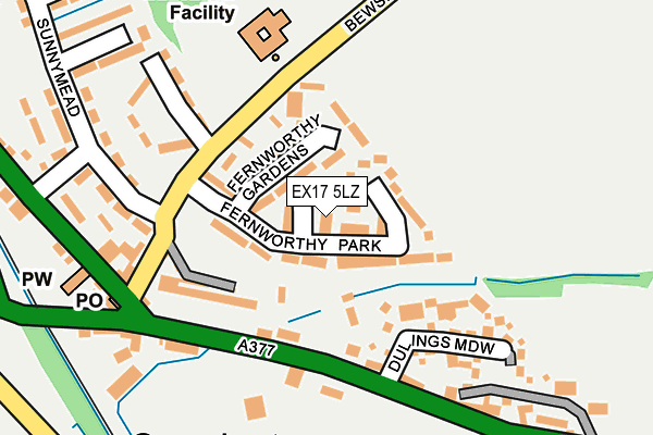 EX17 5LZ map - OS OpenMap – Local (Ordnance Survey)
