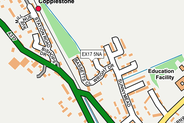 EX17 5NA map - OS OpenMap – Local (Ordnance Survey)