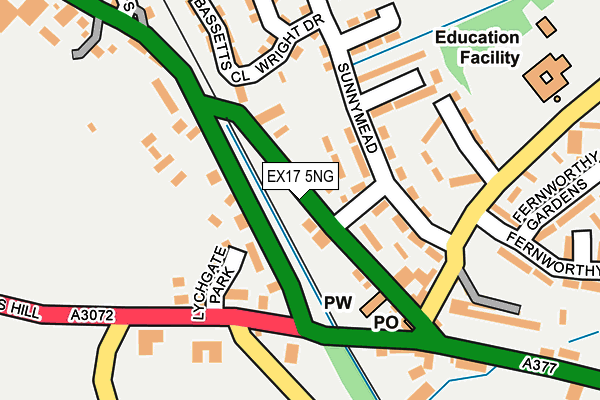 EX17 5NG map - OS OpenMap – Local (Ordnance Survey)