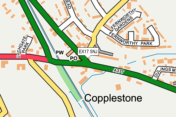 EX17 5NJ map - OS OpenMap – Local (Ordnance Survey)