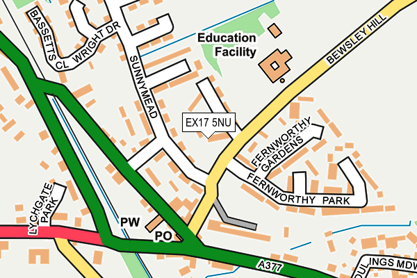 EX17 5NU map - OS OpenMap – Local (Ordnance Survey)