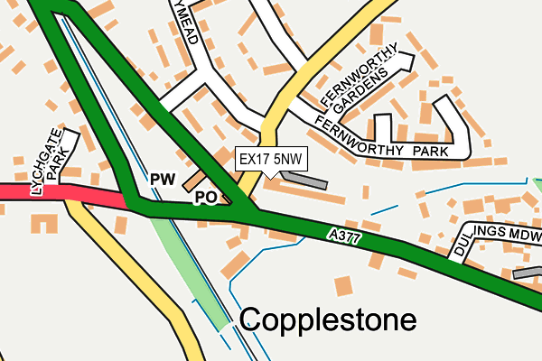 EX17 5NW map - OS OpenMap – Local (Ordnance Survey)