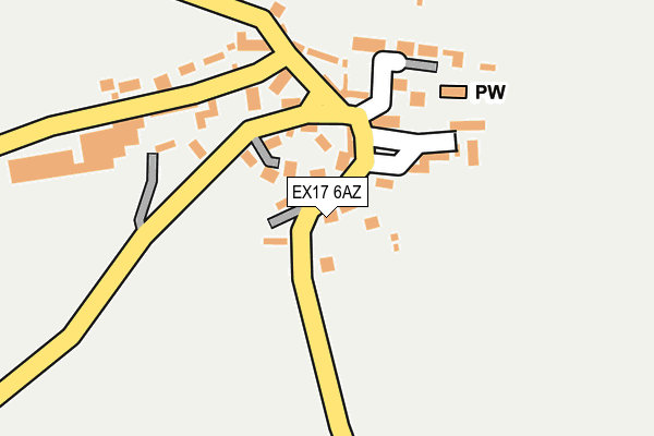 EX17 6AZ map - OS OpenMap – Local (Ordnance Survey)