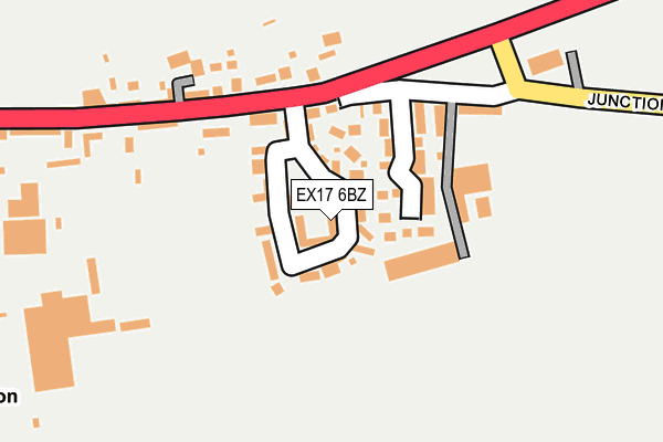 EX17 6BZ map - OS OpenMap – Local (Ordnance Survey)