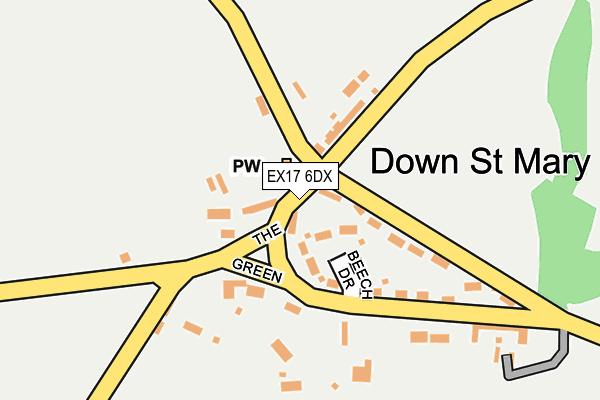 EX17 6DX map - OS OpenMap – Local (Ordnance Survey)