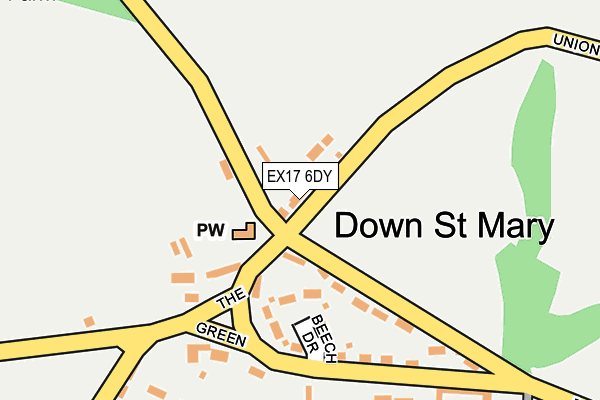 EX17 6DY map - OS OpenMap – Local (Ordnance Survey)