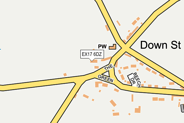 EX17 6DZ map - OS OpenMap – Local (Ordnance Survey)