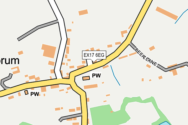 EX17 6EG map - OS OpenMap – Local (Ordnance Survey)