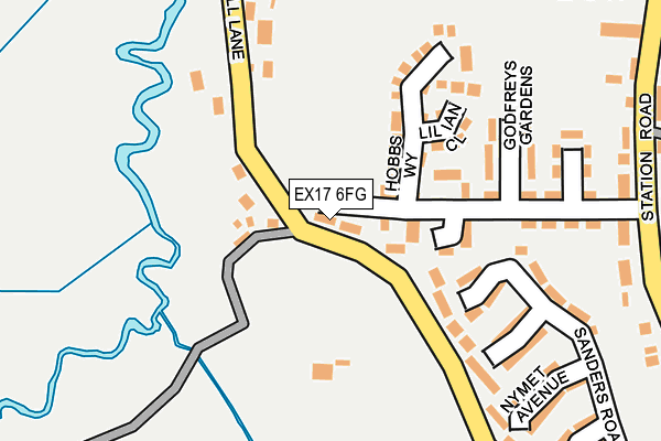 EX17 6FG map - OS OpenMap – Local (Ordnance Survey)