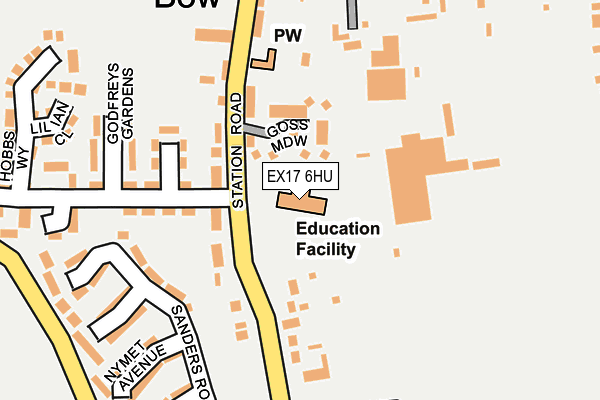 EX17 6HU map - OS OpenMap – Local (Ordnance Survey)