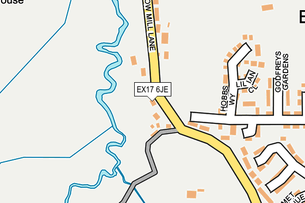EX17 6JE map - OS OpenMap – Local (Ordnance Survey)