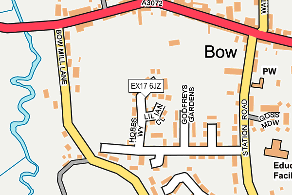 EX17 6JZ map - OS OpenMap – Local (Ordnance Survey)