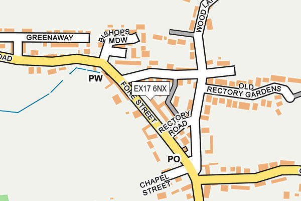 EX17 6NX map - OS OpenMap – Local (Ordnance Survey)