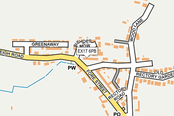 EX17 6PB map - OS OpenMap – Local (Ordnance Survey)