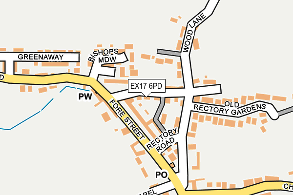 EX17 6PD map - OS OpenMap – Local (Ordnance Survey)