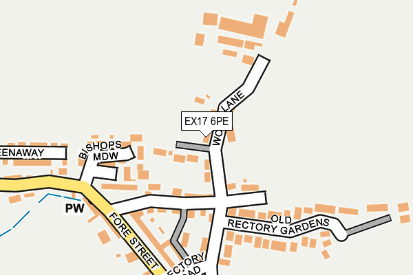 EX17 6PE map - OS OpenMap – Local (Ordnance Survey)