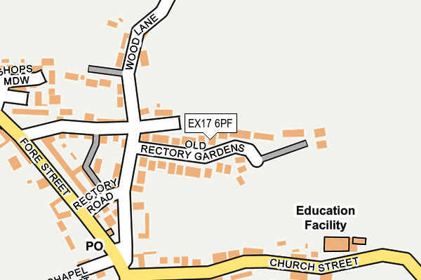 EX17 6PF map - OS OpenMap – Local (Ordnance Survey)