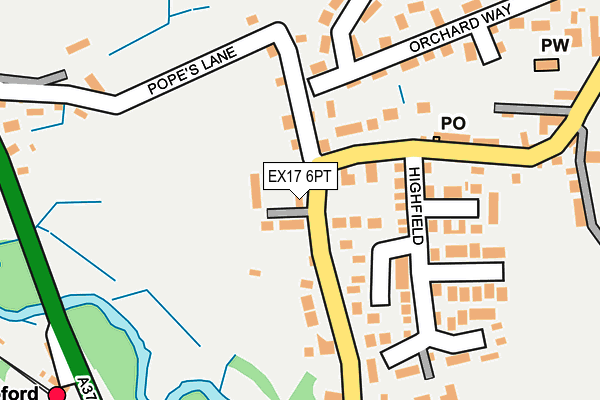 EX17 6PT map - OS OpenMap – Local (Ordnance Survey)