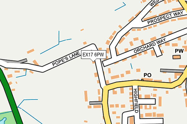 EX17 6PW map - OS OpenMap – Local (Ordnance Survey)