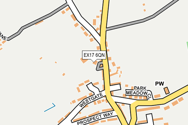 EX17 6QN map - OS OpenMap – Local (Ordnance Survey)