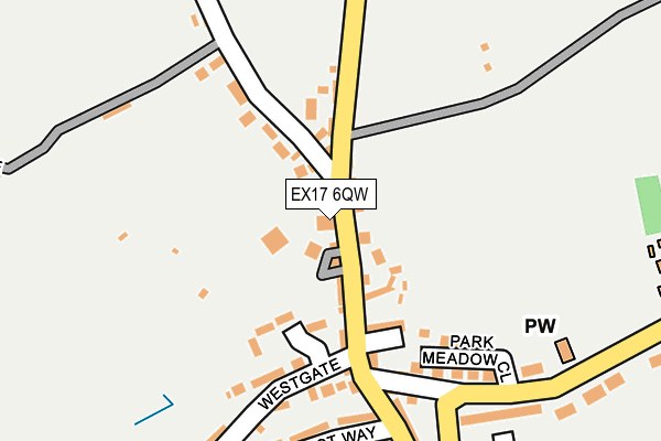 EX17 6QW map - OS OpenMap – Local (Ordnance Survey)