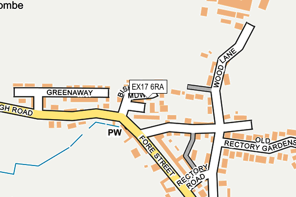 EX17 6RA map - OS OpenMap – Local (Ordnance Survey)