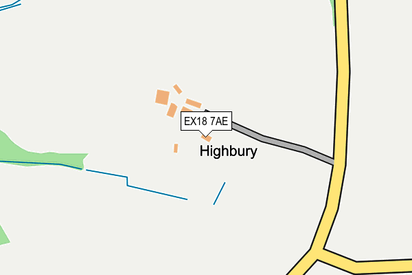 EX18 7AE map - OS OpenMap – Local (Ordnance Survey)