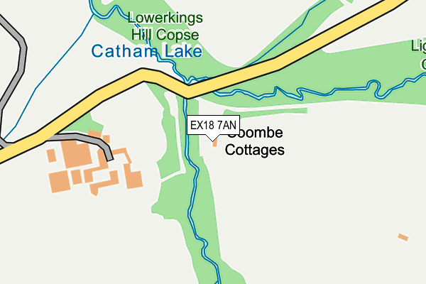 EX18 7AN map - OS OpenMap – Local (Ordnance Survey)