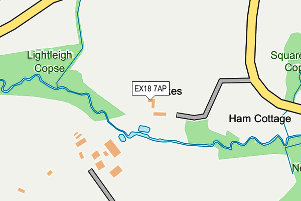 EX18 7AP map - OS OpenMap – Local (Ordnance Survey)