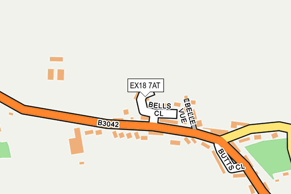 EX18 7AT map - OS OpenMap – Local (Ordnance Survey)