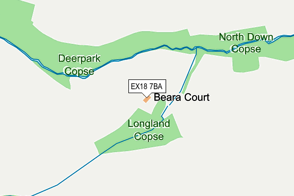 EX18 7BA map - OS OpenMap – Local (Ordnance Survey)